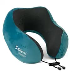 Travesseiro Cervical para Viagem Almofada Ergonômica Memory Foam Portátil com Bolsa Silent | AZUL CLARO