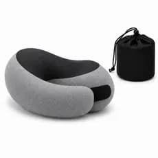Almofada de Pescoço Memory Foam Para Avião Carro Ônibus Travesseiro Cervical Silent CINZA
