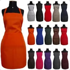 Kit com 05 peças - Avental em tecido Oxford com um bolso - cores - para cozinha, bar, buffet, garçom