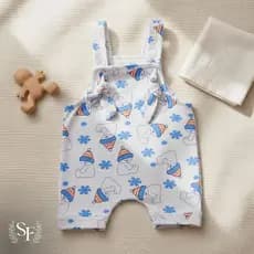 Jardineira de algodão para bebê- Jardineira de nozinho para bebê Jardineira Infantil - roupa para bebê menino e menina