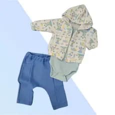 Conjunto de frio calça e blusa com capuz - Agasalho para Bebê menino e menina - Roupa de inverno para menino menina