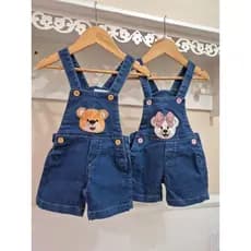 Jardineira Infantil para menino e menina - Jardineira curta infantil - Jardineira Jeans menina - Jardinerira para menino