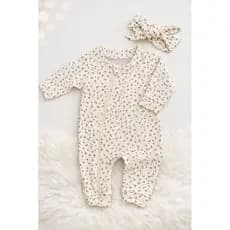 Macacão Infantil para menina - conjunto para bebê - roupa bebê menina - Macacão para bebê menina com faixa de cabelo