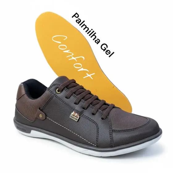 Sapatenis Casual Masculino Moderno Calce Fácil Palmilha Conforto