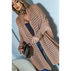 Poncho Kimono de Tricot Feminino Manga Longa Aberto Lançamento Elegante Moda Inverno RS Malhas