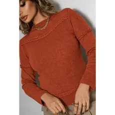 Blusa Feminina Tricot Elegance Premium  | Suéter de Inverno com Tranças Estilo Fashion, Manga Longa