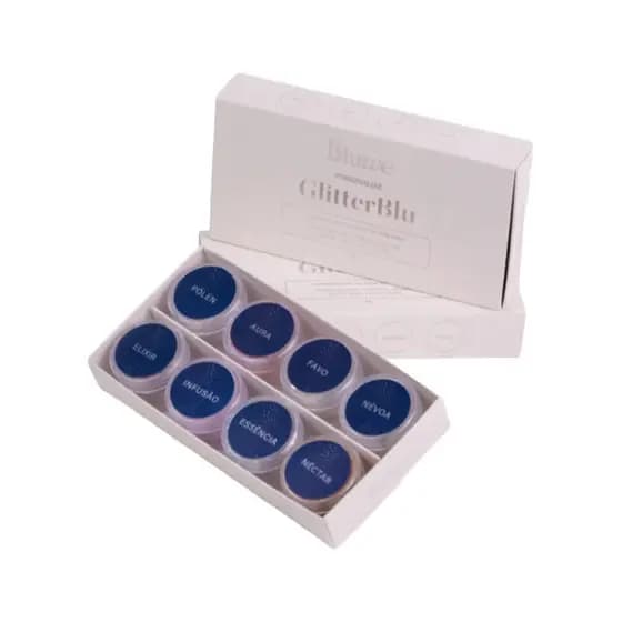 Bluwe Kit GlitterBlu Personalize – 8 Glitters 0,5g para Unhas em Gel