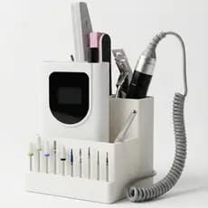 Organizador de Brocas e Motor de Lixa Profissional – Suporte Porta Lixa Elétrica Nail Designer