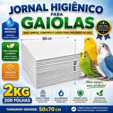 Papel para Gaiolas de Pássaros Super Absorvente Pronta Entrega