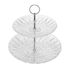 Porta Doces de Vidro 2 Andares Diamond 25 cm Lyor