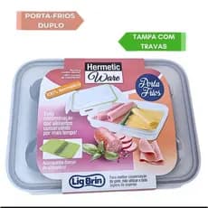 Porta Frios Hermético com Sistema Anti-Odor e Vazamento com Divisória Removível