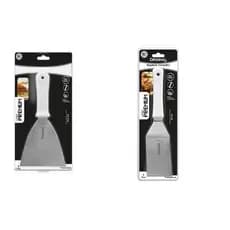 Espatulas Aço Inox Lanche Reta 5" E Curva 2 1/2" Chapeiro, Cozinha, Bolo, Chantilly e Confeiteiro