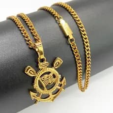 Colar e Pingente Corinthians: Colar em aço banhado a ouro 18K para o verdadeiro torcedor 2025