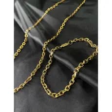 Conjunto Masculino de Corrente e Pulseira Cadeado - Detalhes em Ouro para um Visual Distinto