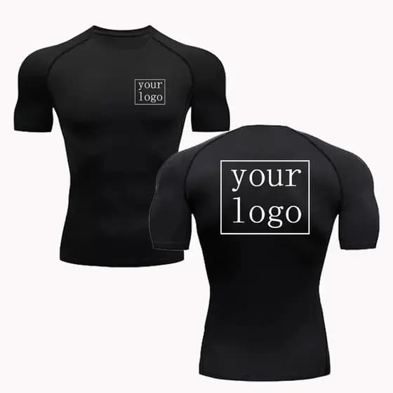 Camiseta De Compressão Personalizada Seu Design Logotipo Jogging Treino Ginásio Secagem Rápida Tshirt