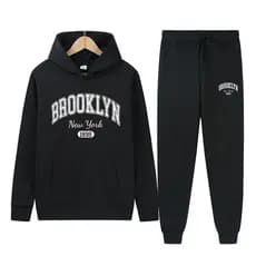 Novo estilo moletom moletom terno de duas peças masculino feminino Casual forro de lã Hoo