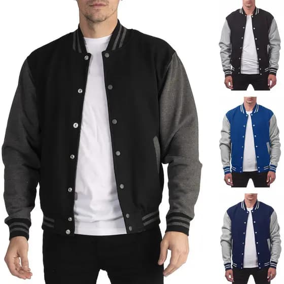 Estilo de inverno tamanho europeu moletom masculino forro de lã Cardigan jaqueta botão uniforme de beisebol jaqueta masc