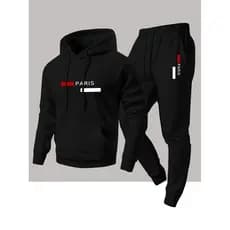 Terno esportivo Casual masculino transfronteiriço moda carta impressa moletom com capuz calças terno de duas peças