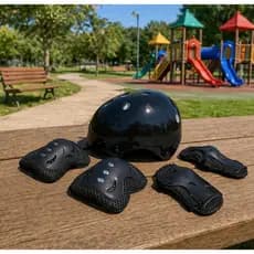 Kit Proteção Infantil Completo Capacete Joelheira Cotoveleira Munhequeira Bike Patins Skate Patinete