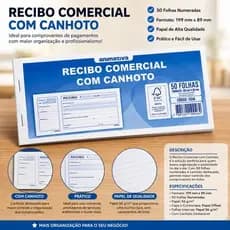 🧾📘 Bloco Controle de Recibo 50 Folhas - Azul Escritório Controle Financeiro Formalização Pagamento✅