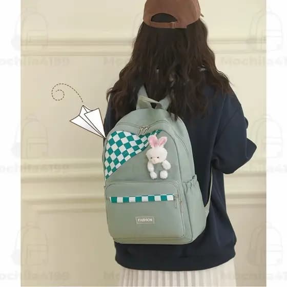 Bolsa escolar feminina à prova d'água de grande capacidade, linda bolsa escolar X03