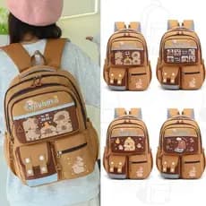 Nova mochila impermeável para estudantes da Capibara, mochila casual e fofa, reforçada e com grande capacidade 518