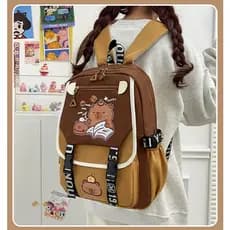 Nova mochila multifuncional de grande capacidade para estudantes, com desenhos animados, à prova d'água 7112