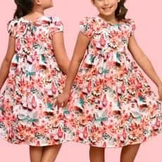 Vestido Infantil Menina Colorido Luxo Casual Blogueirinha Princesa