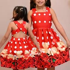 Vestido Infantil Menina Colorido Casual Infantil Blogueirinha Princesa