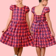 Vestido  Infantil Menina Casual Princesa Luxo Estampado Alegre