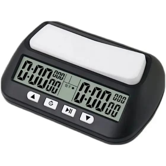 Relógio Digital para Xadrez Profissional em Aço Inox 14 cm Multifuncional Temporizador de Tabuleiro