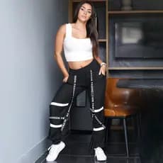 CALÇA JOGGER TACTEL REFLECTIVA MODA FEMENINA
