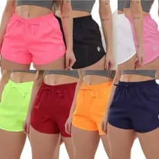 Shorts Feminino F Estampado Verão 2025 - Moda Praia, Piscina e Academia de Tactel