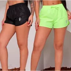 Kit 2 Shorts Feminino Fitness Dry Fit Academia Cintura Elástica Conforto
