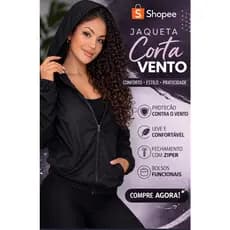 Jaqueta Corta Vento Feminina Leve e Confortável Com Bolso