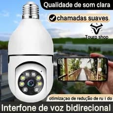 Mini IP Câmera Wifi sem fio visão noturna microfone auto falante acesso remoto aplicativo
