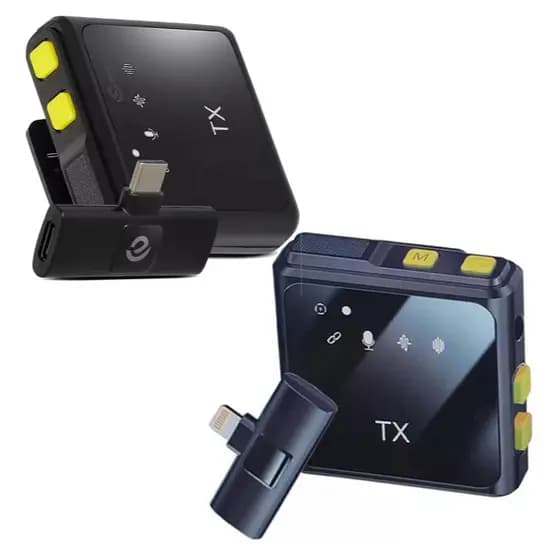Microfone Sem Fio Duplo Tx Lapela Celular Tipo C E Iphone Contra Ruido Novo Live - Touro Shop