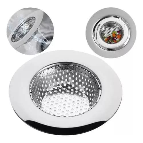 Kit 2 Ralo Ralinho Para Pia Inox Com Borda Cozinha Banheiro 9cm