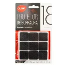 Kit 18 Unidades Protetor de Borracha Quadrado 2,5x2,5cm Pé Moveis Cadeiras Resistente Autoadesivo
