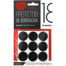 2 Kits Protetor Borracha Redondo 2,5cm 18 Unids Autoadesivo - Total 36 Unidades