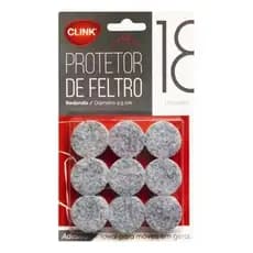 Kit 18 Unidades Protetor Feltro Redondo 2,5cm Pé Móveis Cadeiras Resistente Piso Autoadesivo