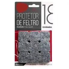 2 Kit Protetor Feltro 18unid Quadrado 2,5x2,5cm Autoadesivo - Total de 36 unidades
