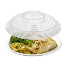 Tampa Alta Para Microondas Protege Alimentos e Pratos 25cm Reutilizável Transparente Seguro Anti-respingo Evita Sujeira