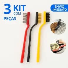 Kit 3 Un Escova De Aço Limpeza Multiuso Grelha Fogão Forno Aço Latão Nylon Escova Profissional