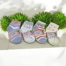 Kit 12 Pares Meias Feminina  Meninos Soquete Cores Fofas