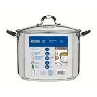 Caldeirão Grande Tramontina em Aço Inox com Fundo Triplo com Tampa de Vidro 30 cm 15,2 L