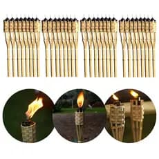Kit 30 Tochas Bambu Lamparina Iluminação Festa Temática Decoração Jardim Luau 120cm