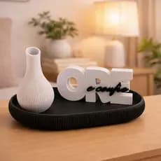 kit Decorativo 'ore e confie' com vazo e bandeja