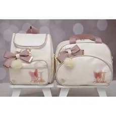 Kit Bolsa Maternidade Personalizado Luxo 2 Peças Bolsa G E Mochila 2x1 Térmica Impermeável
