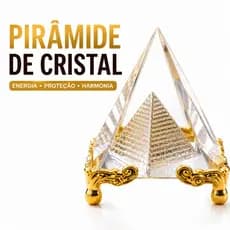 Pirâmide Do Egito Cristal De Vidro Base Dourada Ornamental